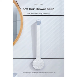 ODOROKU Double Sided Shower Brush with Soft and Stiff Bristles Exfoliating Skin and A Soft Scrub Double-sided Brush Head for Wet or Dry Brushing Back Scrubber for Shower White - ODOROKU