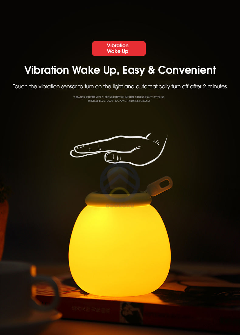 ODOROKU Honey Night Light for Kids White/Warm Light with USB Charging, Touch Sensor Adjustable Brightness Silicon - ODOROKU