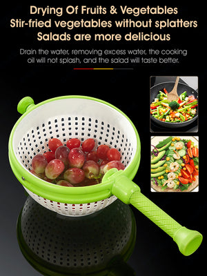 ODOROKU Multipurpose Kitchen Collapsible Salad Spinner with Handle Strainer Washer Dryer Drainer for Cleaning Vegetables Fruits - ODOROKU