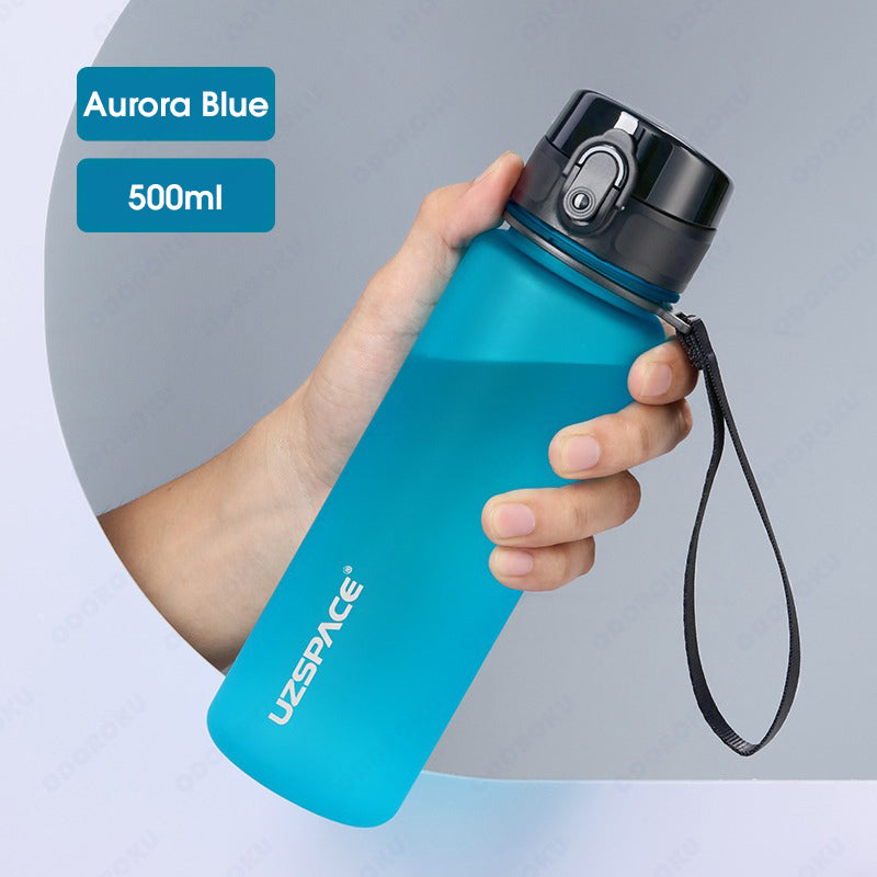 ODOROKU Neon Frosted BPA Free Water Bottle 500ml 1000ml 1 Litre USA Tritan Food Grade Material Easy One-Hand Opening Cover Leak-proof Safety Lock Nylong Strap Ideal for Outdoor Sports Exercise Cycling Tritan Water Bottle - ODOROKU