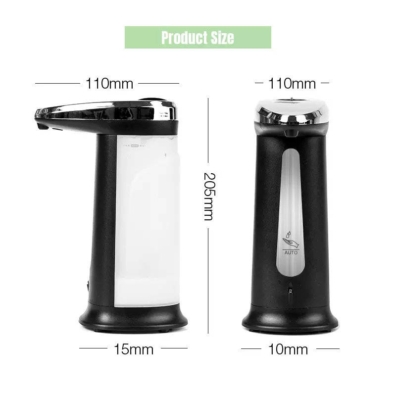 ODOROKU 370ml Chrome Plating Automatic Soap Dispenser And Sanitizer Dispenser Sensor Standing Contactless For Toilet - ODOROKU