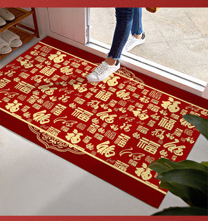 ODOROKU CNY Premium Crystal Velvet Carbon Fiber Fabric Door Mat Carpet 60x90cm Floor Mat Door Rugs Door Carpet Thick Material Easy to Clean and Anti Slip For Indoor and Outdoor - ODOROKU