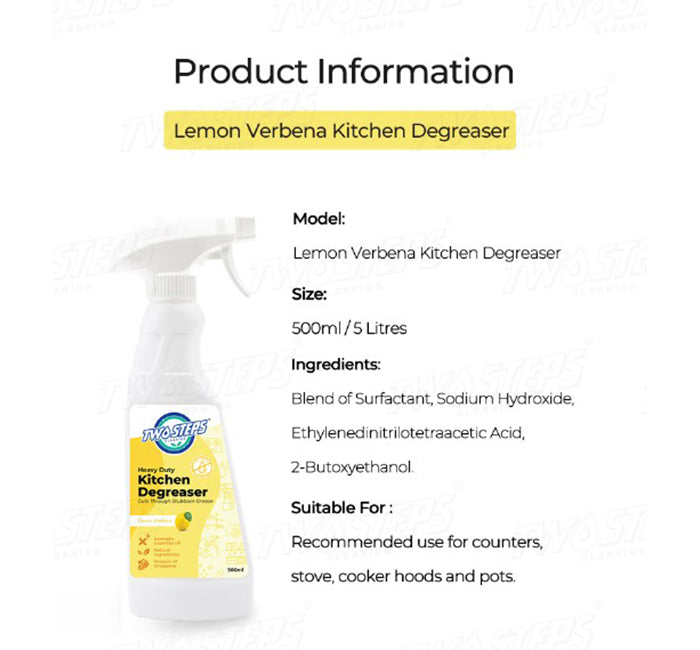 ODOROKU x Two Steps Cleaning Kitchen Degreaser 500ml / 5 Litre - Lemon Verbena Kitchen Cleaner Grease Cleaner - ODOROKU