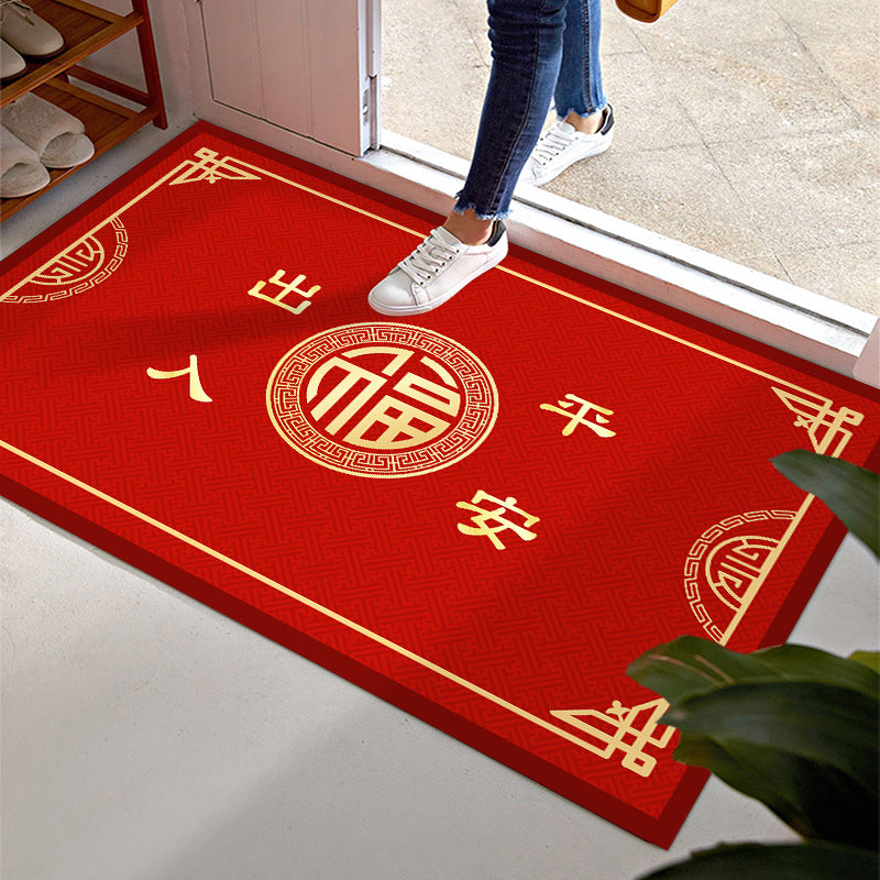 ODOROKU CNY Premium Crystal Velvet Carbon Fiber Fabric Door Mat Carpet 60x90cm Floor Mat Door Rugs Door Carpet Thick Material Easy to Clean and Anti Slip For Indoor and Outdoor - ODOROKU