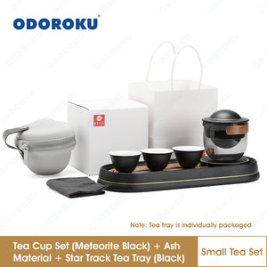 ODOROKU Handmade Travel Ceramic Chinese Tea Set with Tea Pot and Tea Cups with Portable Bag Teacup Portable Bag for Home Office Outdoor Picnic - ODOROKU