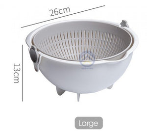 ODOROKU 360° Rotation Fruit & Vegetable Drain Basket Multifunction Kitchen Drainer Food Fruits Colander Drainer Strainer - ODOROKU