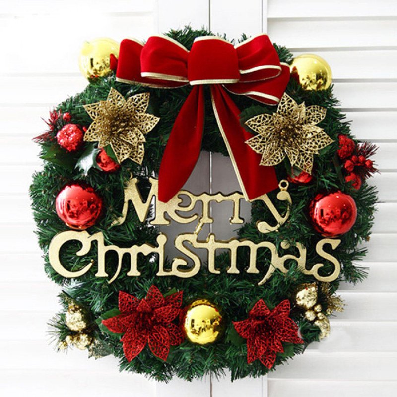 ODOROKU 30cm Artificial Christmas Wreath Hanging Wreath for Front