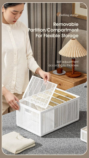 ODOROKU Stackable Wardrobe Closet Organizer with Partitions Storage for Clothes Plastic Stackable Wardrobe Drawer Organizer Foldable Closet Organizer Storage Basket Box for Underwear Dress Jeans Sweaters - ODOROKU