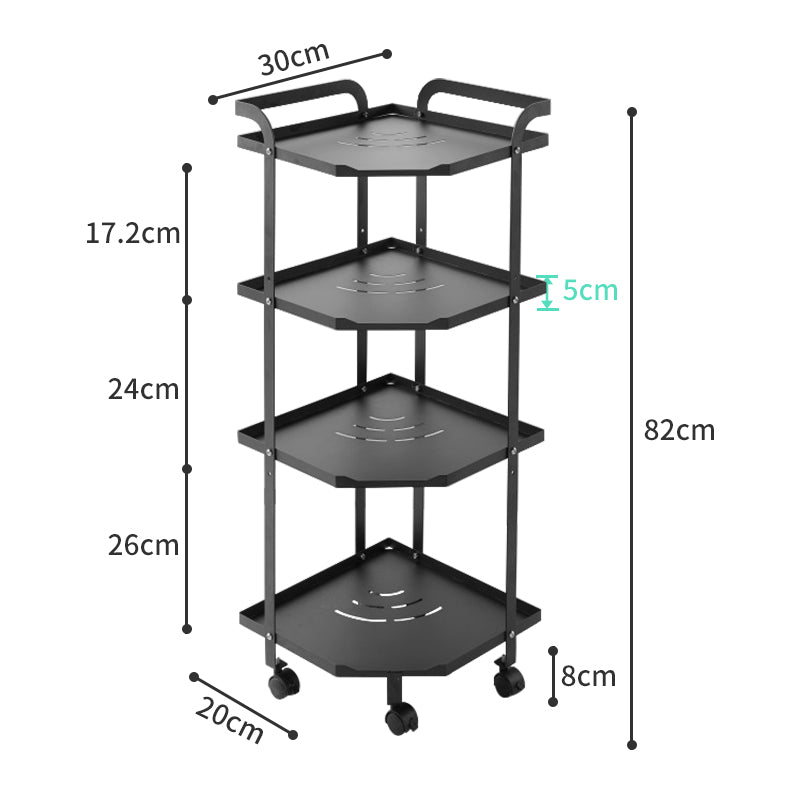 ODOROKU 2/3/4 Tier Kitchen Corner Shelf Pot Rack Free Standing Pot Rack for Organizer Stainless Steel Cookware Stand Adjustable Height Wheels Included Black - ODOROKU