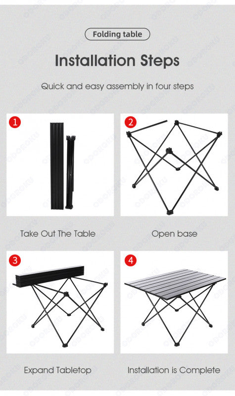 ODOROKU Aluminium Camping Table Folding Beach Table Small Folding Table Outdoor Ultralight Aluminum Camping Table Portable Compact Backpacking Table Travel Table for Beach Picnics Cooking Hiking - ODOROKU