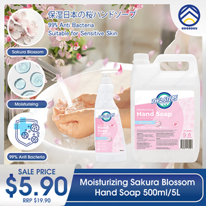 ODOROKU x Two Steps Cleaning Hand Soap 500ml / 5 Litre -  Sakura Blossom Made with Essential Oils Moisturizing for Hands Biodegradable Formula - ODOROKU